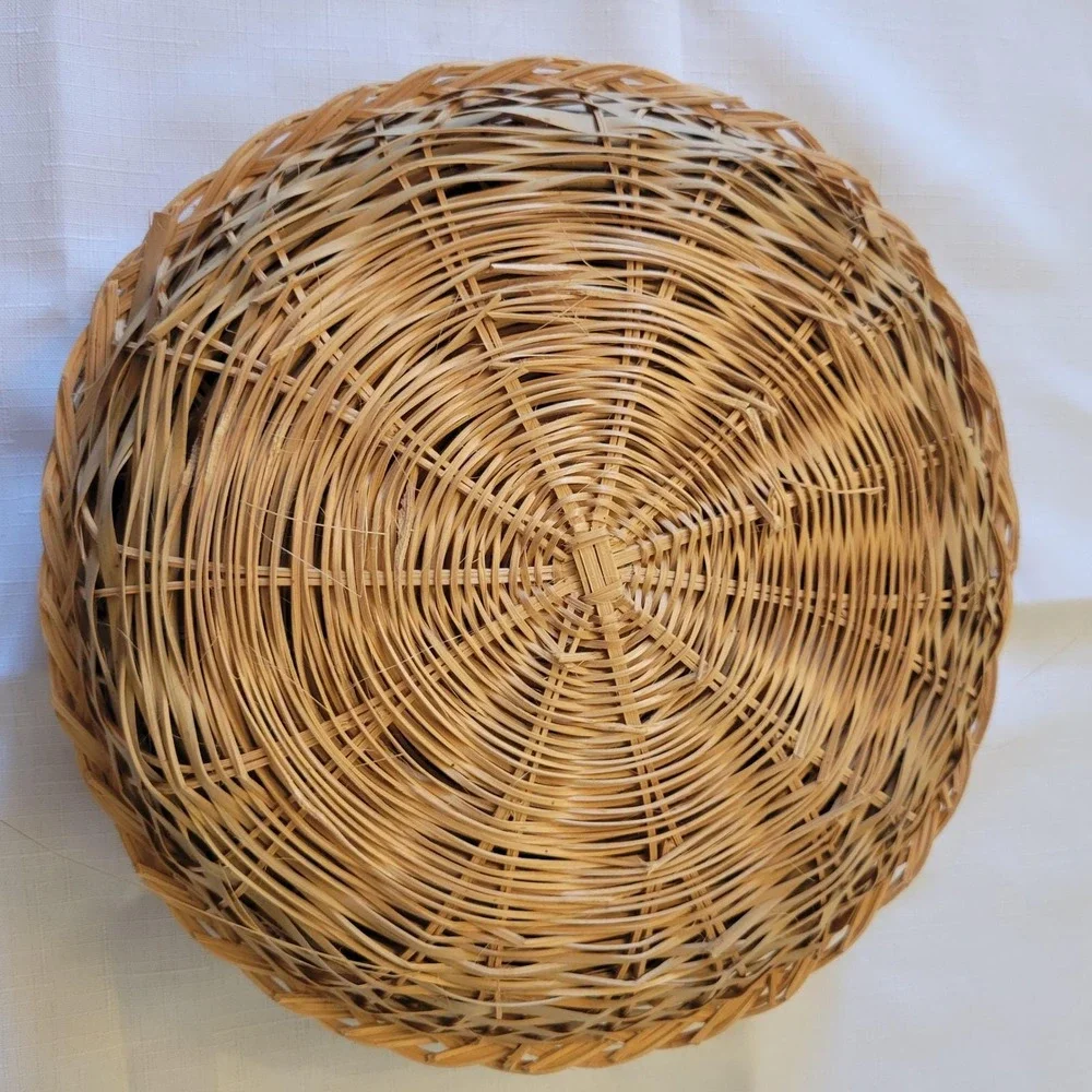 6‎ Wicker Rattan Paper Plate Holders Camping BBQ Cookout Party Boho Wall Decor